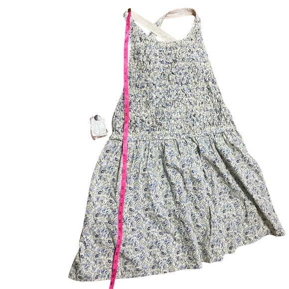 Free People Petunia Mini Dress Smocked Tea Combo Blue Size Large NWT‎ - Picture 13 of 16